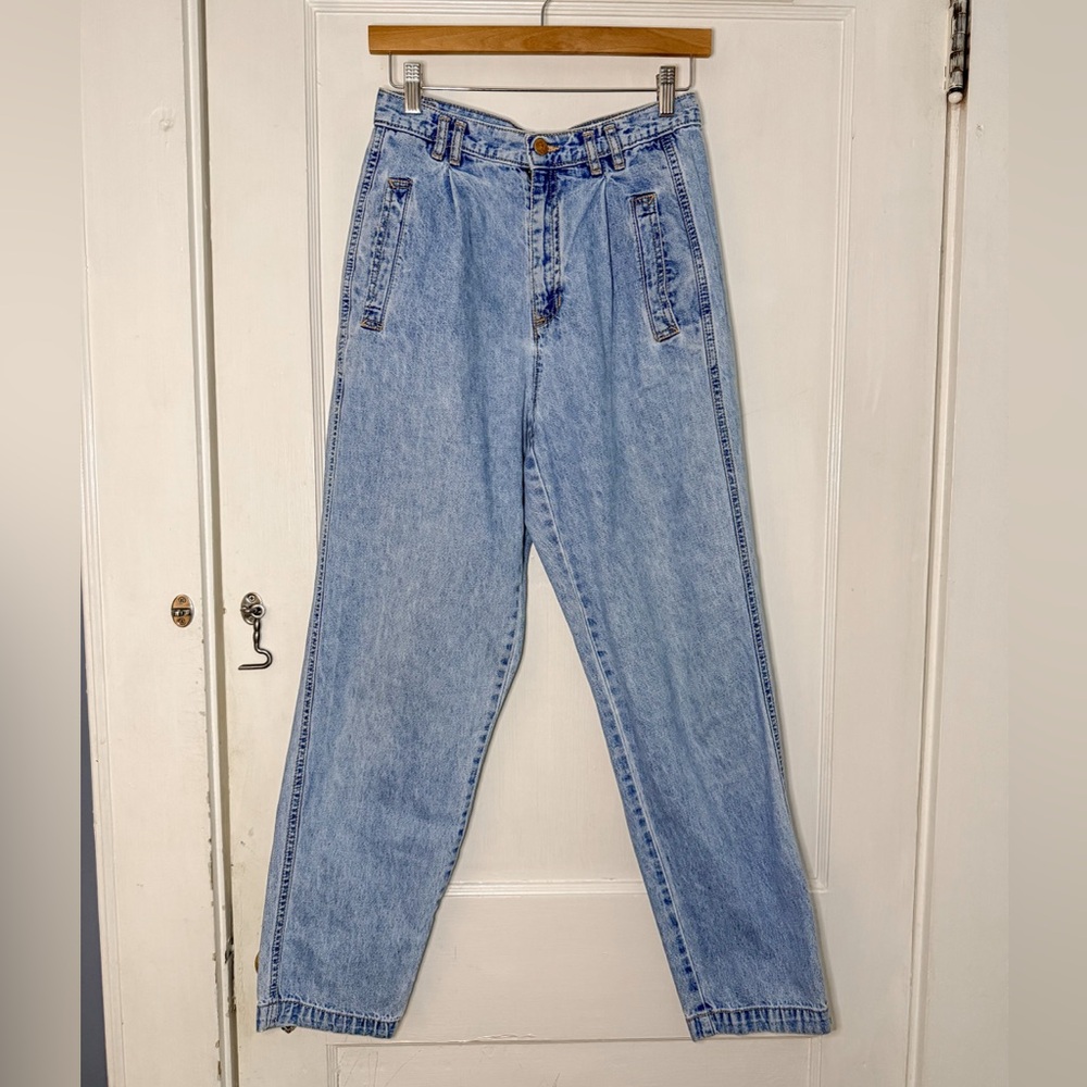 VINTAGE Liz Wear Jeans Sz 8 Super High Rise Mom Pleated Taper 80s 90s Y2k